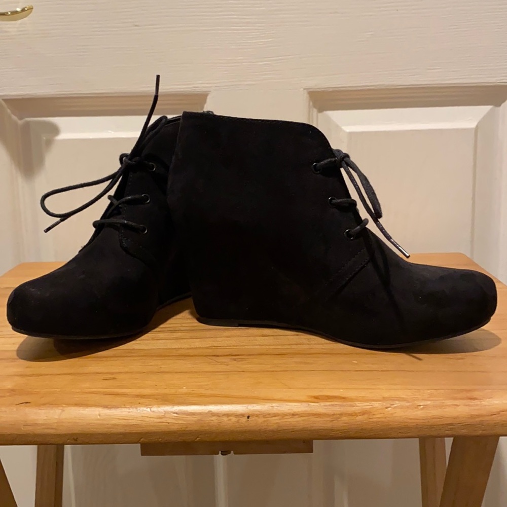 Xappeal Black Ankle Booties-Size 7